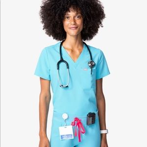 Figs Catarina Top in Neon Blue Size XS